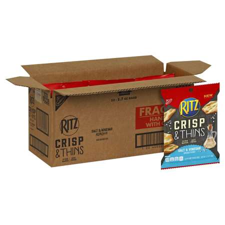 RITZ Nabisco Ritz Crisps Salt & Vinegar Crackers 1.72 oz. Bags, PK12 05229